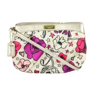 New Coach Kyra Flower Print Medium Sized Wristlet